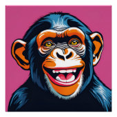 Niedlich Crazy Funny Chimpanzee Poster (Vorderseite)