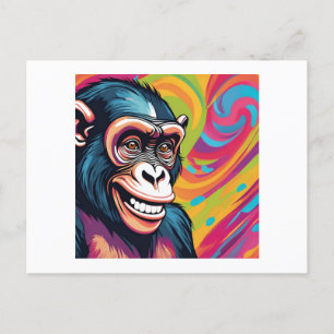Niedlich Crazy Funny Chimpanzee Postkarte
