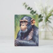 Niedlich Crazy Funny Chimpanzee Postkarte (Stehend Vorderseite)