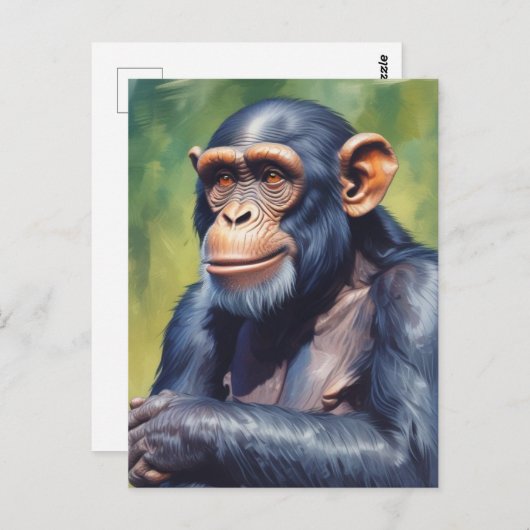 Niedlich Crazy Funny Chimpanzee Postkarte (Vorne/Hinten)