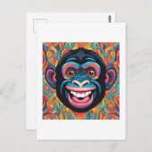 Niedlich Crazy Funny Chimpanzee Postkarte (Vorne/Hinten)