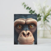 Niedlich Crazy Funny Chimpanzee Postkarte (Stehend Vorderseite)