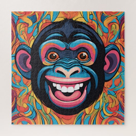 Niedlich Crazy Funny Chimpanzee Puzzle (Vertikal)