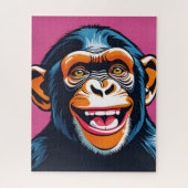 Niedlich Crazy Funny Chimpanzee Puzzle (Vertikal)