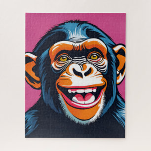 Niedlich Crazy Funny Chimpanzee Puzzle