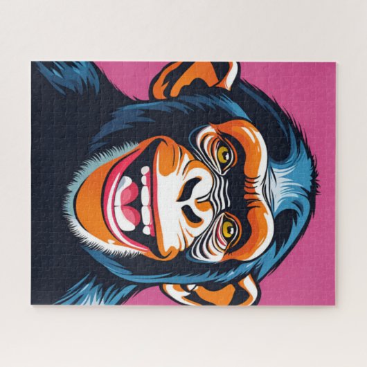 Niedlich Crazy Funny Chimpanzee Puzzle (Horizontal)