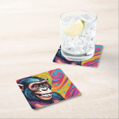 Niedlich Crazy Funny Chimpanzee Rechteckiger Pappuntersetzer (Vor Ort)