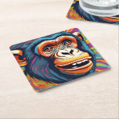 Niedlich Crazy Funny Chimpanzee Rechteckiger Pappuntersetzer (angewinkelt)