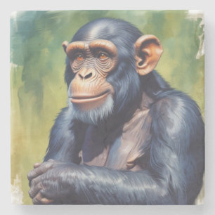Niedlich Crazy Funny Chimpanzee Steinuntersetzer
