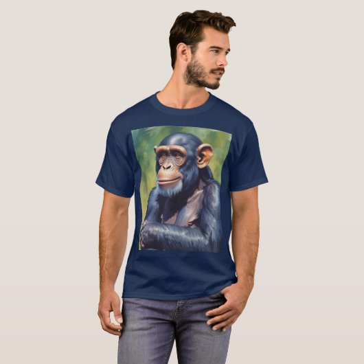 Niedlich Crazy Funny Chimpanzee T-Shirt (Vorne ganz)