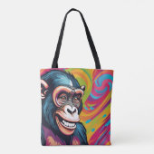 Niedlich Crazy Funny Chimpanzee Tasche (Rückseite)