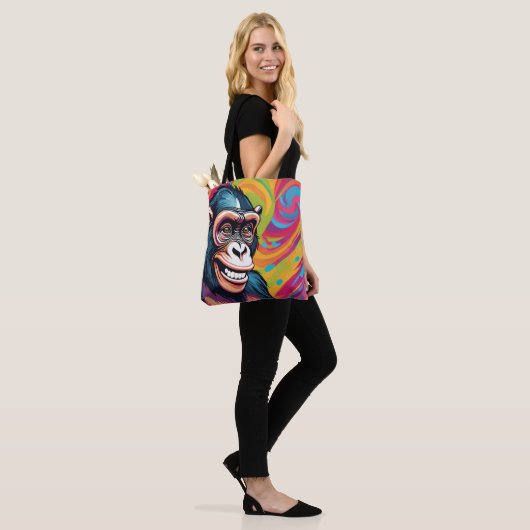 Niedlich Crazy Funny Chimpanzee Tasche (Am Model)