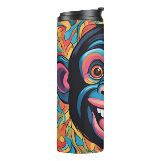 Niedlich Crazy Funny Chimpanzee Thermosbecher (Nach links gedreht)