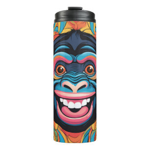 Niedlich Crazy Funny Chimpanzee Thermosbecher