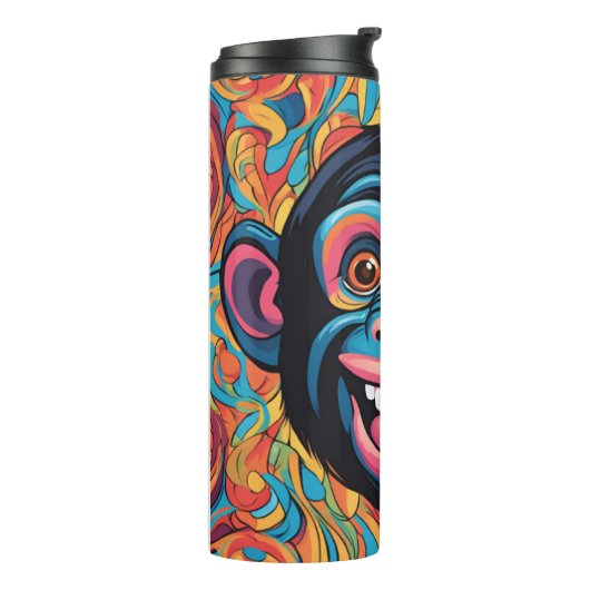 Niedlich Crazy Funny Chimpanzee Thermosbecher (Nach links gedreht)