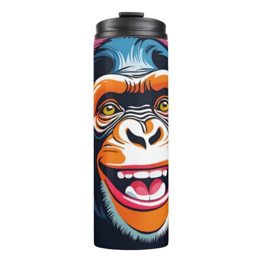 Niedlich Crazy Funny Chimpanzee Thermosbecher (Vorderseite)