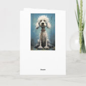 Niedlich Crazy Goofy White Abstrakt Poodle Dog Karte (Rückseite)