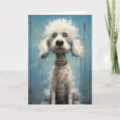 Niedlich Crazy Goofy White Abstrakt Poodle Dog Karte (Vorderseite)
