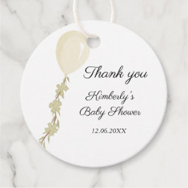 Niedlich Cream Balloon Babydusche Geschenkanhänger