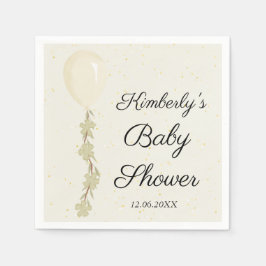 Niedlich Cream Balloon Babydusche Serviette