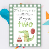 Niedlich Crocodile 2. Geburtstag Party Poster