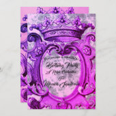Niedlich Crown Personalisiert Geburtstagsparty Ein Einladung (Vorne/Hinten)
