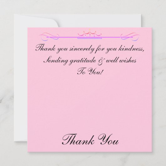 Niedlich Crown Vielen Dank, dass Sie aufrichtig Ca Dankeskarte (Vorderseite)