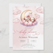 Niedlich Cub Baby Bear Girl Babydusche Einladung (Vorderseite)