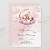 Niedlich Cub Baby Bear Girl Babydusche Einladung (Vorne/Hinten)