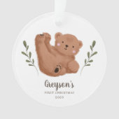 Niedlich Cub Bear Baby's First Christmas Ornament (Vorderseite)
