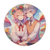 Niedlich Cudly Anime Couple Schneidebrett (Vorderseite)