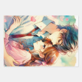 Niedlich Cudly Anime Couple Whimsical Romantic Geschenkpapier Set (Vorderseite 3)
