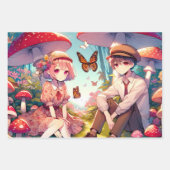 Niedlich Cudly Anime Couple Whimsical Romantic Geschenkpapier Set (Vorderseite 2)