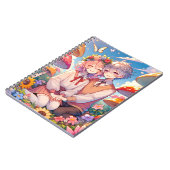 Niedlich Cudly Anime Couple Whimsical Romantic Notizblock (Linke Seite)