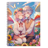 Niedlich Cudly Anime Couple Whimsical Romantic Notizblock (Vorderseite)