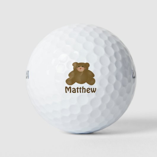 Niedlich Cudly Brown Baby Teddy Bear Cube Golfball (Vorderseite)