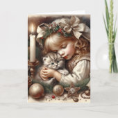 Niedlich Cudly Kitten Weihnachten Karte (Vorderseite)