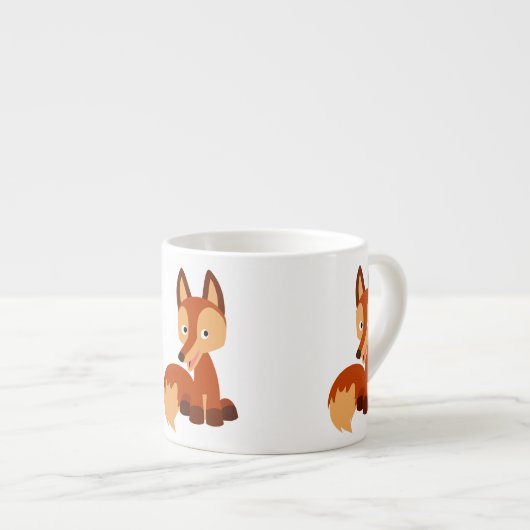 Niedlich Cunning Cartoon Fox Espresso Tasse (Vorderseite Rechts)