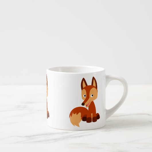 Niedlich Cunning Cartoon Fox Espresso Tasse (Rechts)