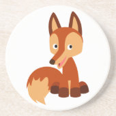 Niedlich Cunning Cartoon Fox Untersetzer (Vorne)
