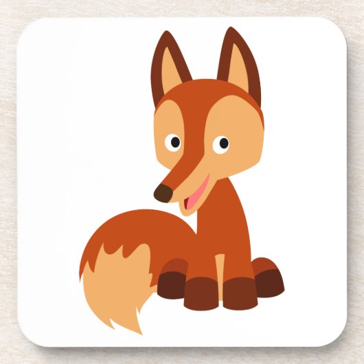Niedlich Cunning Cartoon Fox Untersetzer Set (Vorderseite)