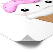 Niedlich Cupcake kawaii Eiscreme personalisiert Poster (Ecke)