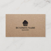 Niedlich Cupcake Zuhause Bakery Rustikale Kraft Visitenkarte (Vorderseite)