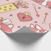 Niedlich Cupid Corgis Wrapping Paper Geschenkpapier (Ecke)