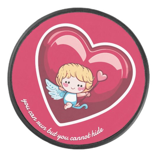Niedlich Cupid Eishockey Puck (Vorderseite)