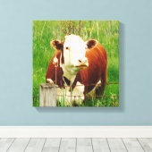 Niedlich Curry Cow 4Carrie Leinwanddruck (Insitu (Holzboden))