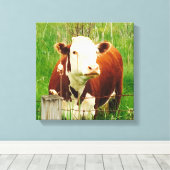 Niedlich Curry Cow 4Carrie Leinwanddruck (Insitu (Holzboden))