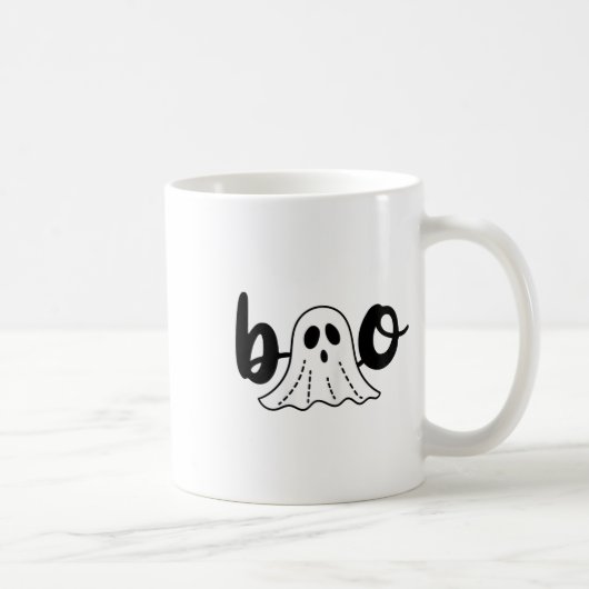 Niedlich Cursive Boo Spooky Ghost Halloween Kaffeetasse (Rechts)