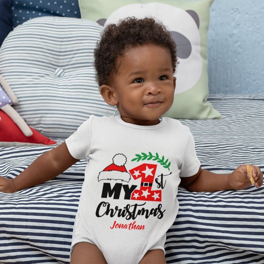 Niedlich Custom Baby's First Christmas Weihnachtsm Baby Strampler
