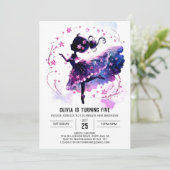 Niedlich Custom Ballerina Geburtstag Einladung (Stehend Vorderseite)